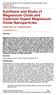 Synthesis and Study of Magnesium Oxide and Cadmium Doped Magnesium Oxide Nanoparticles