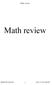 Math review. Math review