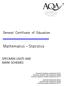 abc Mathematics Statistics General Certificate of Education SPECIMEN UNITS AND MARK SCHEMES
