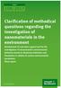 Clarification of methodical questions regarding the investigation of nanomaterials in the environment