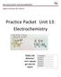 Practice Packet Unit 13: Electrochemistry