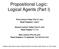Propositional Logic: Logical Agents (Part I)