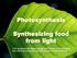 Photosynthesis. Synthesizing food from light