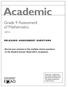 Academic. Grade 9 Assessment of Mathematics. Released assessment Questions