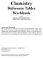 Chemistry Reference Tables Workbook
