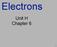 Electrons. Unit H Chapter 6