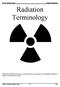 Radiation Terminology