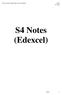 For use only in [the name of your school] 2014 S4 Note. S4 Notes (Edexcel)