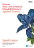 Specification. Applied Science. Pearson BTEC Level 3 National Extended Diploma in