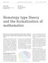 Homotopy type theory and the formalization of mathematics