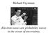 Richard Feynman: Electron waves are probability waves in the ocean of uncertainty.