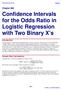 Confidence Intervals for the Odds Ratio in Logistic Regression with Two Binary X s