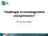 Challenges in nanomagnetism and spintronics. M. Pasquale, INRIM