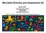 Microbial Diversity and Assessment (II) Spring, 2007 Guangyi Wang, Ph.D. POST103B