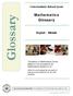 Glossary. Mathematics Glossary. Intermediate School Level. English / Slovak