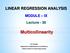 LINEAR REGRESSION ANALYSIS. MODULE IX Lecture Multicollinearity