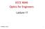 EECE 4646 Optics for Engineers. Lecture 17