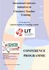 CONFERENCE PROGRAMME. Initiatives in Chemistry Teacher Training. International Conference. Limerick Institute of Technology, Ireland