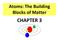 Atoms: The Building Blocks of Matter CHAPTER 3