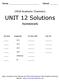 UNIT 12 Solutions. Homework. CRHS Academic Chemistry. Due Date Assignment On-Time (100) Late (70) Warm-Up