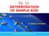 Ch. 17. DETERMINATION OF SAMPLE SIZE
