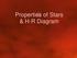 Properties of Stars & H-R Diagram
