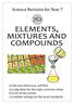ELEMENTS, MIXTURES AND COMPOUNDS