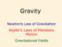 Gravity. Newton s Law of Gravitation Kepler s Laws of Planetary Motion Gravitational Fields