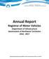 Annual Report. Registrar of Motor Vehicles. Department of Infrastructure Government of Northwest Territories