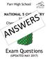 Farr High School. NATIONAL 5 CHEMISTRY Unit 1 Chemical Changes and Structure. Exam Questions (UPDATED MAY 2017)