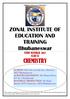 ZONAL INSTITUTE OF EDUCATION AND TRAINING Bhubaneswar