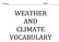Name Date WEATHER AND CLIMATE VOCABULARY