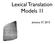 Lexical Translation Models 1I. January 27, 2015