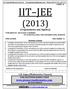 IIT JEE (2013) (Trigonometry and Algebra)
