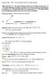 Precalculus Notes: Unit 6 Vectors, Parametrics, Polars, & Complex Numbers