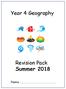 Year 4 Geography Revision Pack Summer 2018 Name