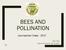 BEES AND POLLINATION. Journeyman Class Staci Siler Special thanks to: Bill Grayson