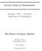Lecture Notes in Mathematics. Arkansas Tech University Department of Mathematics. The Basics of Linear Algebra