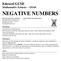 NEGATIVE NUMBERS. Edexcel GCSE Mathematics (Linear) 1MA0