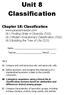 Unit 8 Classification