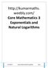 weebly.com/ Core Mathematics 3 Exponentials and Natural Logarithms