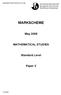 M08/5/MATSD/SP2/ENG/TZ2/XX/M+ MARKSCHEME. May 2008 MATHEMATICAL STUDIES. Standard Level. Paper pages