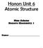 Honors Unit 6 Atomic Structure