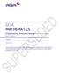 Practice Papers Set 1 Teacher Booklet GCSE MATHEMATICS. Original Specimen Assessment Materials Paper 1 Foundation Mark Scheme 8300/1F. Version 3.