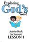 Exploring. God s. Word. Activity Book New Testament 2 LESSON 1 1/16/18