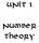 Unit 1. Number Theory