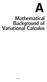 Mathematical Background of Variational Calculus