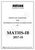 IMPORTANT QUESTIONS FOR INTERMEDIATE PUBLIC EXAMINATIONS IN MATHS-IB
