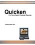 Quicken. For Farm/Ranch Financial Records
