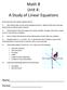 Math 8 Unit 4: A Study of Linear Equations